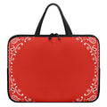Orange Paisley Bandana Print Laptop Sleeve With Handle