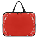 Orange Paisley Bandana Print Laptop Sleeve With Handle
