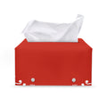 Orange Paisley Bandana Print Leather Tissue Box Cover