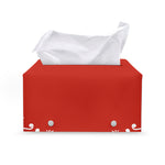 Orange Paisley Bandana Print Leather Tissue Box Cover
