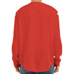 Orange Paisley Bandana Print Long Sleeve Baseball Jersey