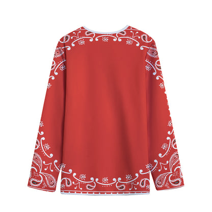 Orange Paisley Bandana Print Long Sleeve Short Coat