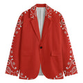 Orange Paisley Bandana Print Men's Blazer