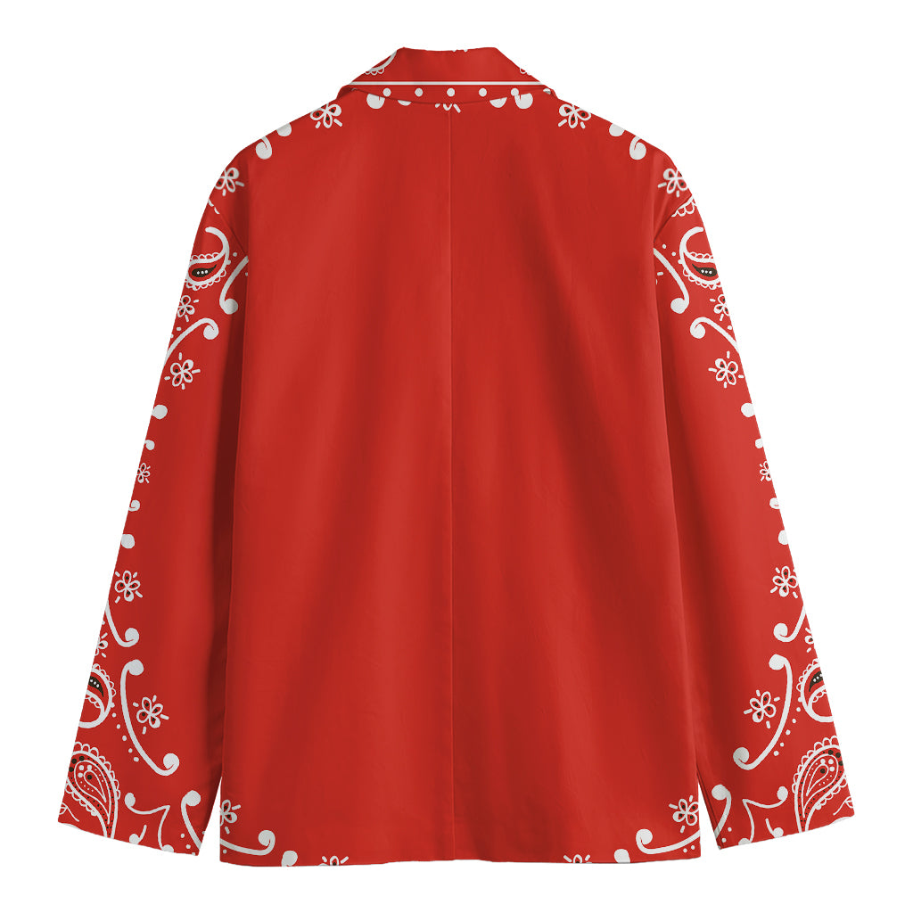 Orange Paisley Bandana Print Men's Blazer