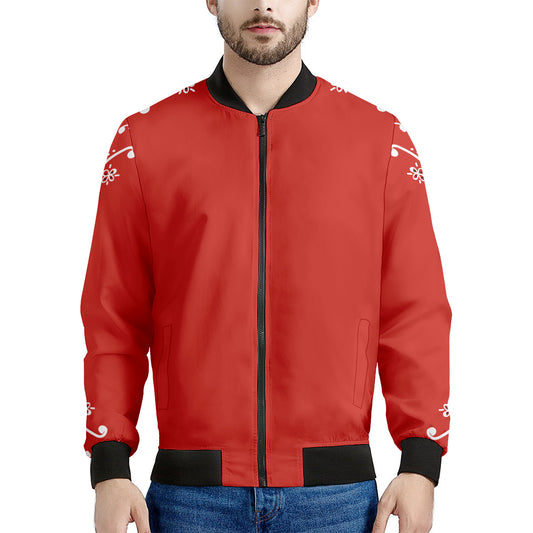 Orange Paisley Bandana Print Men's Bomber Jacket