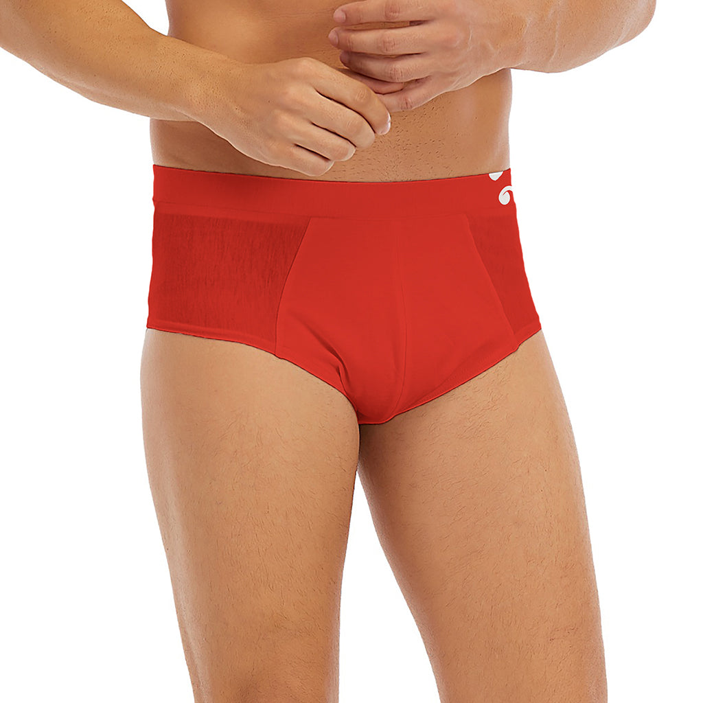 Orange Paisley Bandana Print Men's Briefs
