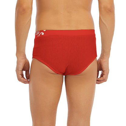 Orange Paisley Bandana Print Men's Briefs