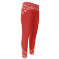 Orange Paisley Bandana Print Men's Compression Pants