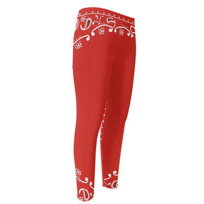 Orange Paisley Bandana Print Men's Compression Pants
