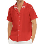 Orange Paisley Bandana Print Men's Deep V-Neck Shirt
