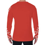 Orange Paisley Bandana Print Men's Long Sleeve T-Shirt