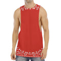Orange Paisley Bandana Print Men's Muscle Tank Top