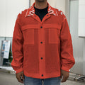 Orange Paisley Bandana Print Men's Shirt Jacket
