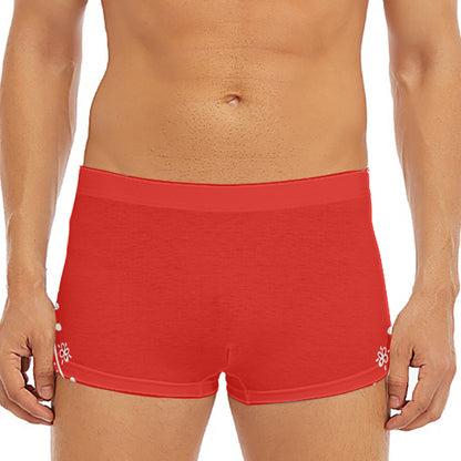 Orange Paisley Bandana Print Men's Short Boxer Briefs