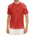 Orange Paisley Bandana Print Men's Short Sleeve Rash Guard