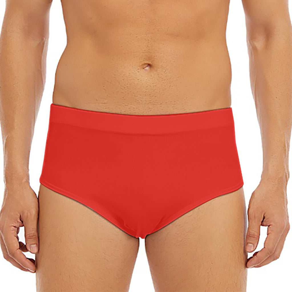 Orange Paisley Bandana Print Men's Triangle Swim Briefs