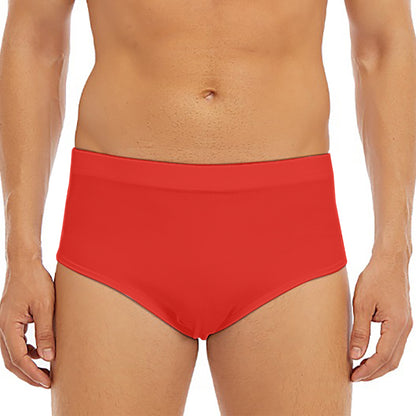 Orange Paisley Bandana Print Men's Triangle Swim Briefs