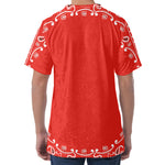 Orange Paisley Bandana Print Men's Velvet T-Shirt