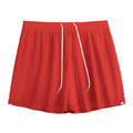 Orange Paisley Bandana Print Mesh Shorts