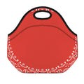 Orange Paisley Bandana Print Neoprene Lunch Bag