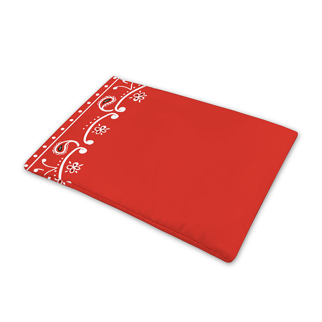Orange Paisley Bandana Print Pet Cooling Mat Cover