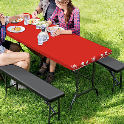 Orange Paisley Bandana Print Picnic Table Cover