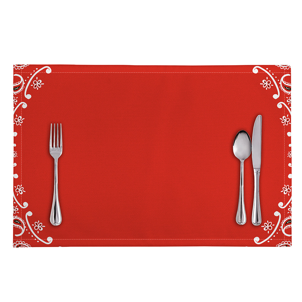 Orange Paisley Bandana Print Placemat