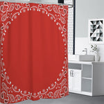 Orange Paisley Bandana Print Premium Shower Curtain