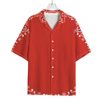 Orange Paisley Bandana Print Rayon Hawaiian Shirt