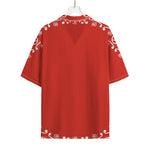 Orange Paisley Bandana Print Rayon Hawaiian Shirt