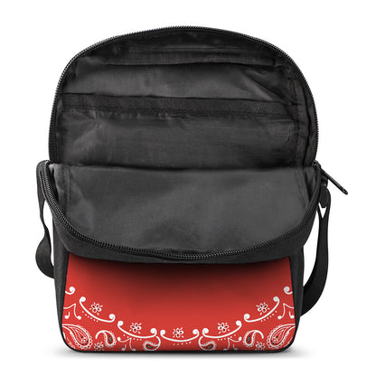 Orange Paisley Bandana Print Rectangular Crossbody Bag