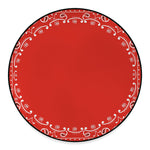 Orange Paisley Bandana Print Round Floor Mat