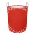 Orange Paisley Bandana Print Round Laundry Basket