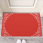 Orange Paisley Bandana Print Rubber Doormat