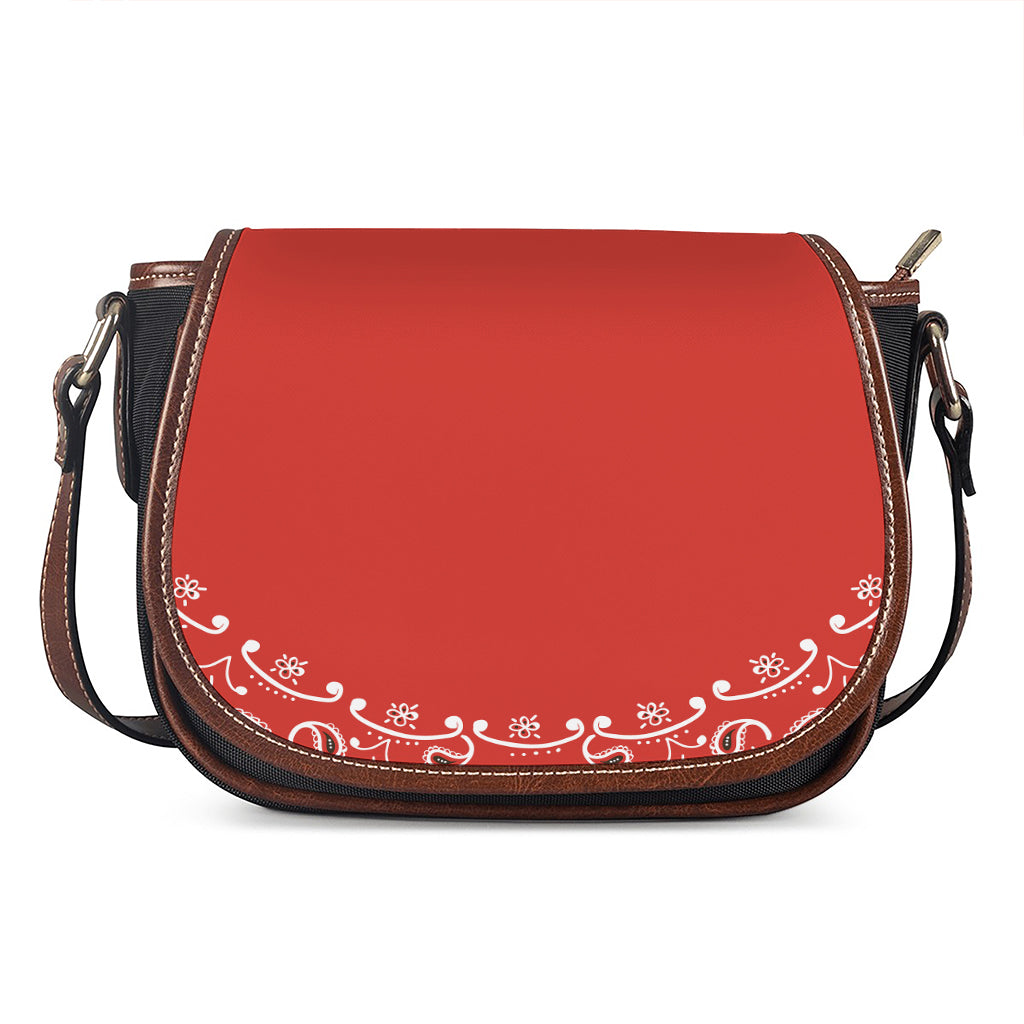 Orange Paisley Bandana Print Saddle Bag