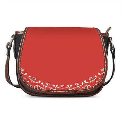 Orange Paisley Bandana Print Saddle Bag