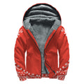 Orange Paisley Bandana Print Sherpa Lined Zip Up Hoodie