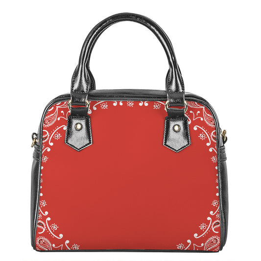 Orange Paisley Bandana Print Shoulder Handbag