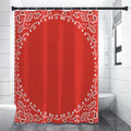 Orange Paisley Bandana Print Shower Curtain
