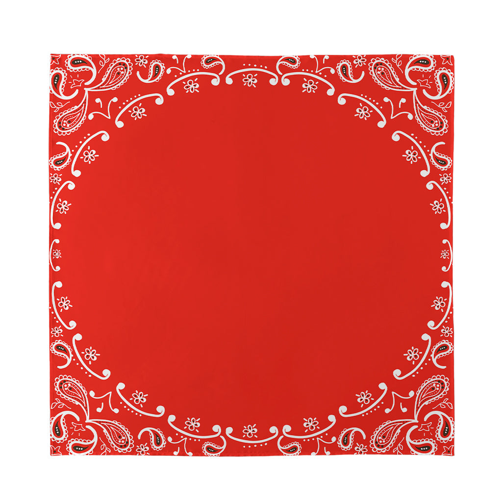 Orange Paisley Bandana Print Silk Bandana