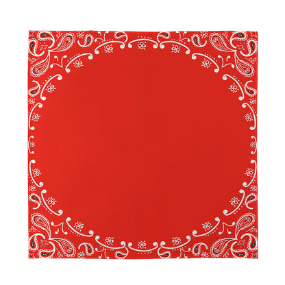 Orange Paisley Bandana Print Silk Bandana