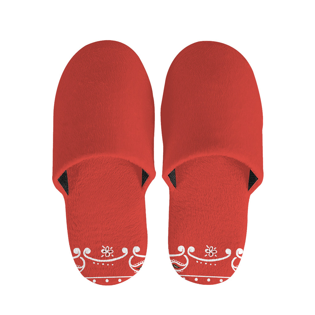 Orange Paisley Bandana Print Slippers