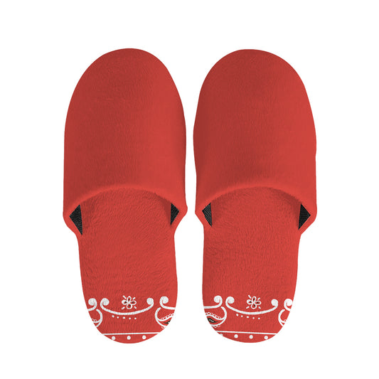 Orange Paisley Bandana Print Slippers