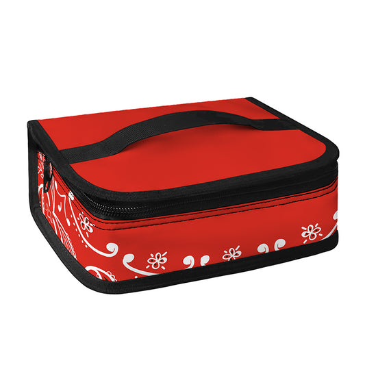 Orange Paisley Bandana Print Small Lunch Bag