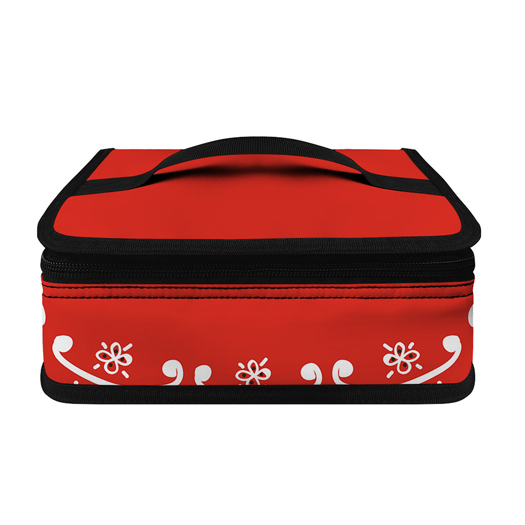 Orange Paisley Bandana Print Small Lunch Bag