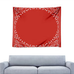 Orange Paisley Bandana Print Tapestry