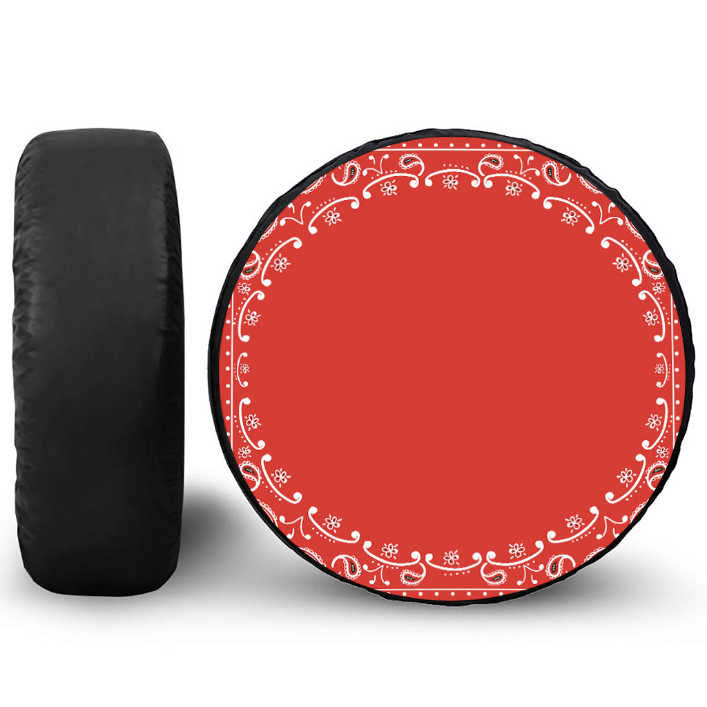 Orange Paisley Bandana Print Tire Cover