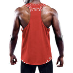 Orange Paisley Bandana Print Training Tank Top