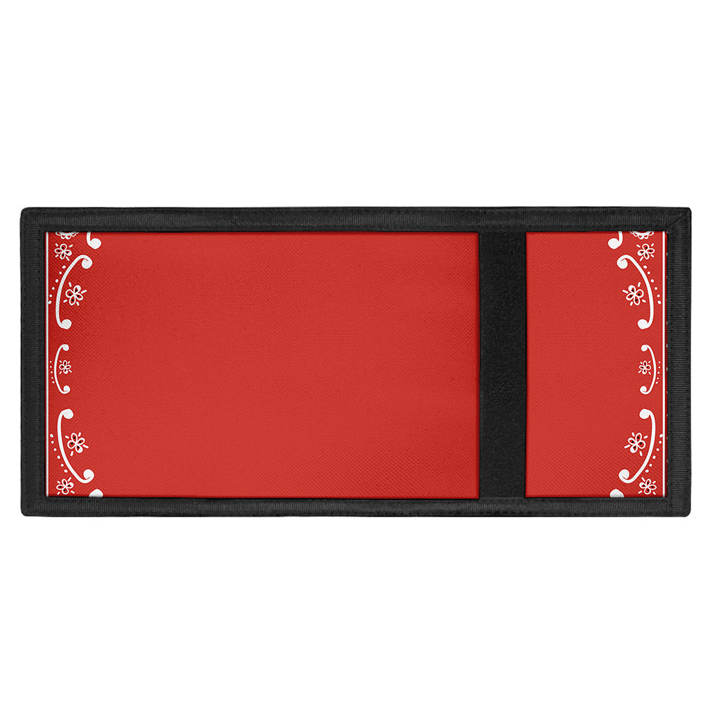 Orange Paisley Bandana Print Trifold Wallet