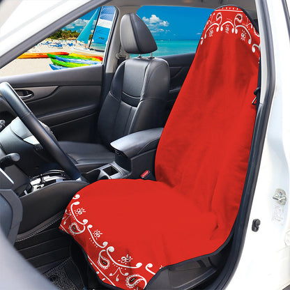 Orange Paisley Bandana Print Waterproof Car Seat Cover